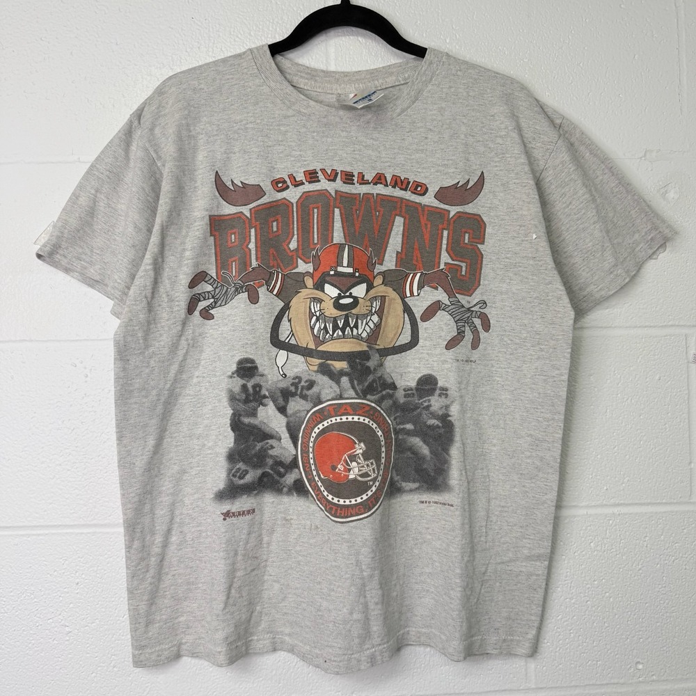 Vintage 1994 Cleveland Browns Taz Looney Tunes NFL T-Shirt 90s Sz L